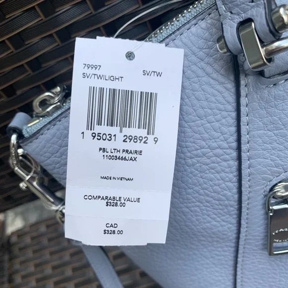 Coach Light Gray Leather Tote Bag - Picture 3 of 10